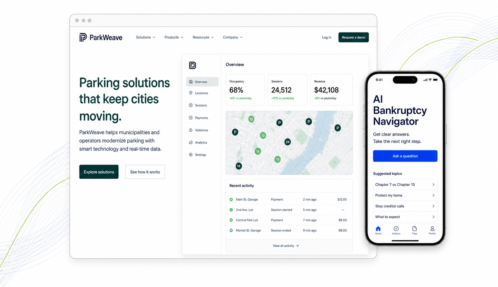Weavco Digital website and iPhone app design showcase
